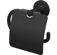 LENZ Toiletrolhouder Nero met klep zwart-thumb-0