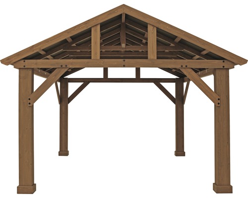 Houten tuinpaviljoen met zadeldak