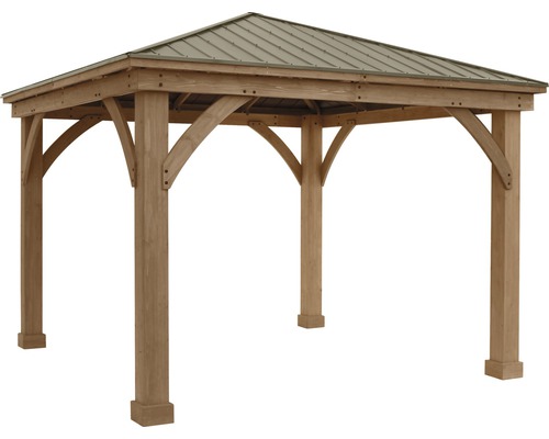 Paviljoen met metalen dak