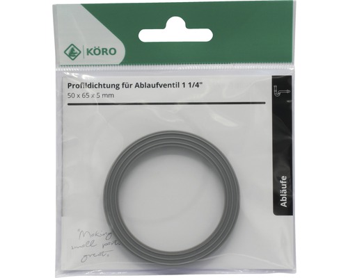 Profielafdichting voor afvoerventiel 1 1/4 inch, 50 x 65 x 5 millimeter in verpakking