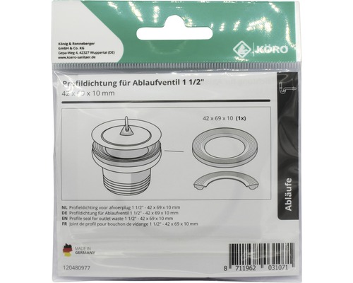 Profielafdichting voor afvoerplug 1 1/2 inch