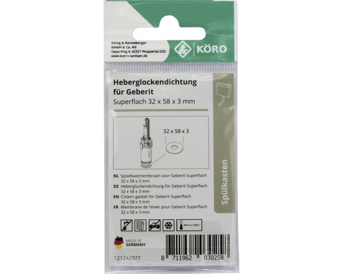 Spoelkastmembraan voor Geberit Superflach, 32 x 58 x 3 mm