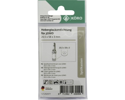 Körö spoelkastmembraan voor Jomo 20,5 x 58 x 3 millimeter