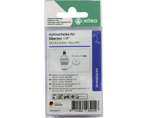 Kraanschijf voor bovendeel, 16x4x4 millimeter