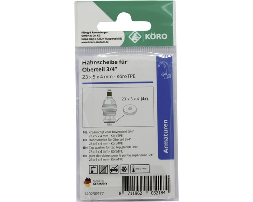 Kraanschijf voor bovendeel, grootte 3/4 inch