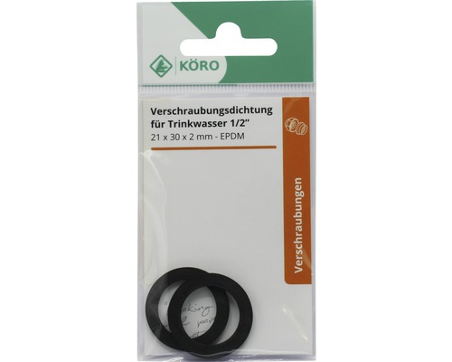 KÖRO koppeling afdichting voor drinkwater 1/2 inch, 21 x 30 x 2 millimeter, van EPDM