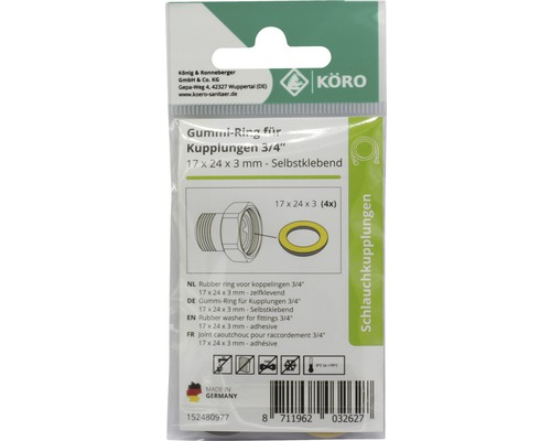 Rubberen ring voor koppelingen 3/4 inch, zelfklevend