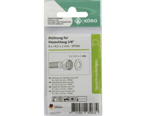 KÖRO Dichting voor flexibele slang 3/8 inch, 8 x 14,5 x 2 mm
