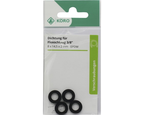 Körö afdichting voor flexibele slang 3/8 inch, 8 x 14,5 x 2 millimeter, EPDM