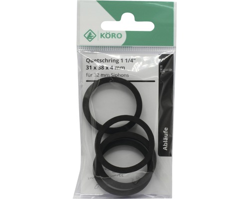 Knelsluitringen 1 1/4 inch, 31 x 38 x 4 millimeter voor sifons van 32 millimeter in verpakking