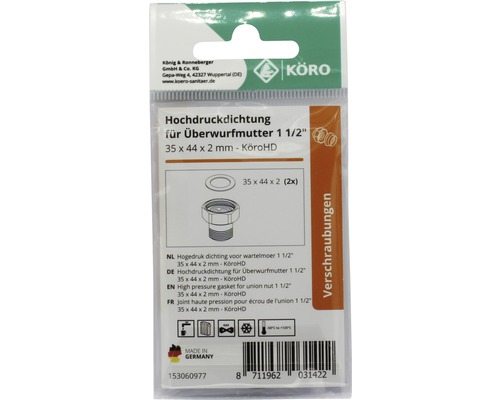 Hogedruk dichting voor wartelmoer 1 1/2 inch, 35 x 44 x 2 millimeter