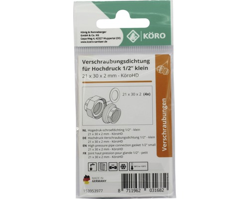 Hogedruk schroefdichting 1/2 inch klein, 21 x 30 x 2 millimeter