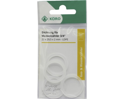 Köro Afdichting voor watermeter 3/4 inch, 23 x 29,5 x 2 millimeter, LDPE