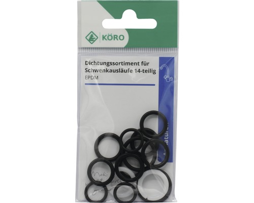 Afdichtingsassortiment voor zwenkbare uitlopen, 14-delig, van EPDM