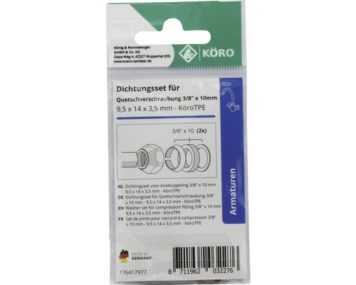 Dichtingsset voor compressiekoppeling 3/8 inch x 10 millimeter