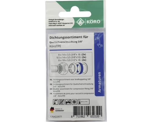 Afdichtingsassortiment voor knelkoppeling 3/8 inch