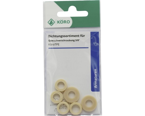 Afdichtingsassortiment voor knelkoppeling 3/8 inch van KöroTPE in verpakking