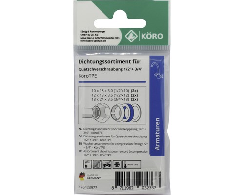 Afdichtingsassortiment voor compressiefitting 1/2 en 3/4 inch