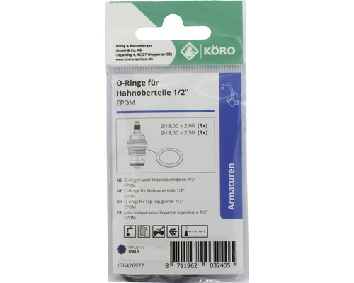 O-ringen voor kraanbovendelen 1/2 inch EPDM