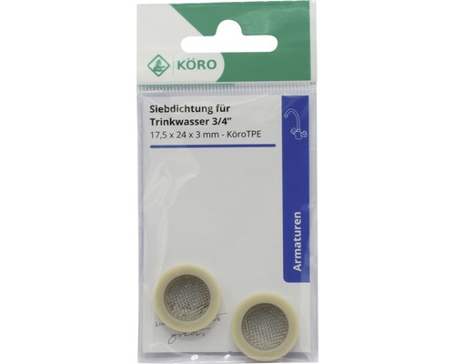 Köro zeefafdichting voor drinkwater 3/4 inch, 17,5 x 24 x 3 millimeter