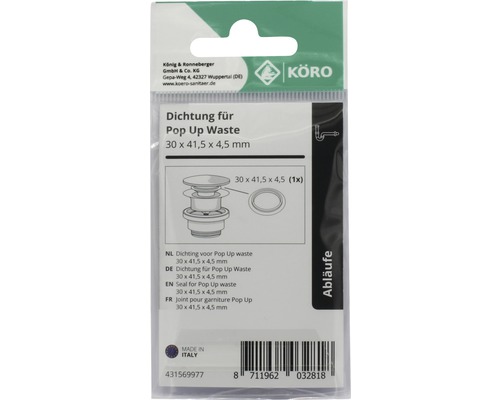 Afdichting voor afvoergarnituur 30 x 41,5 x 4,5 millimeter