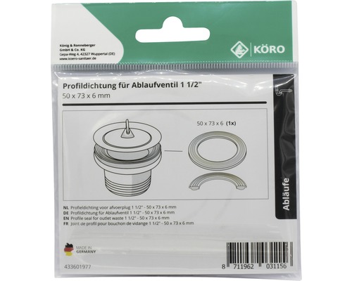 Profielafdichting voor afvoerplug 1 1/2 inch