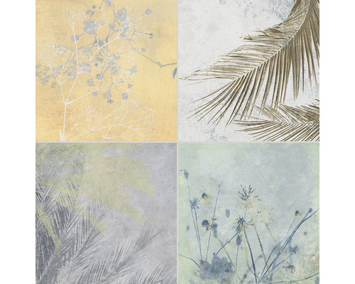 Wand- en vloertegel Herbal 33,15x33,15 cm blauw Decoratieve tegel met plantmotieven