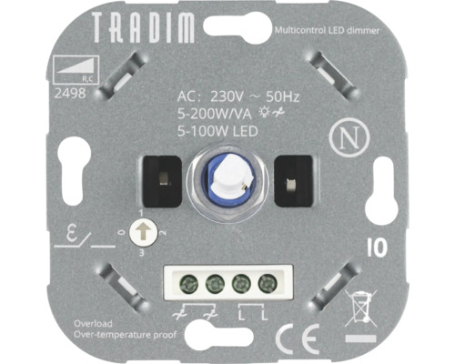 TRADIM LED Muurdimmer multicontrol 2498 5-200W (R,C), 2 stuks