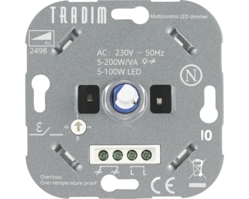 TRADIM LED Muurdimmer multicontrol 2498 5-200W (R,C), 2 stuks TRADIM LED Muurdimmer multicontrol 2498 5-200W (R,C), 2 stuks