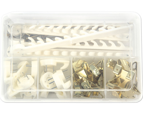 Assortimentsdoos met fotolijsthaken en hangers