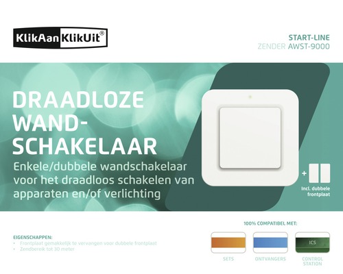 Draadloze wand schakelaar van KlikAan KlikUit