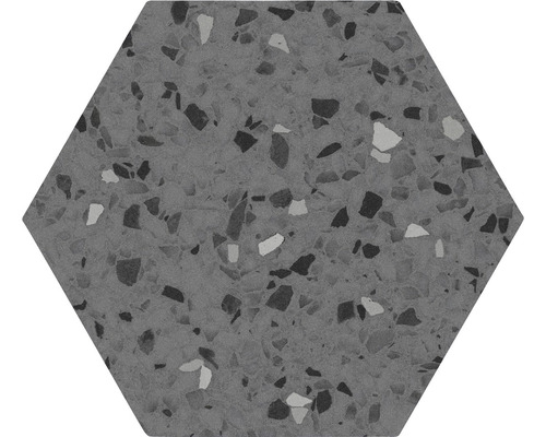 Wand- en Vloertegel Hexaterrazol grijs 20x24 cm Zeshoekige tegel met terrazzo-look