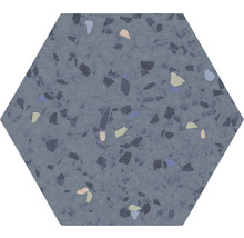 Zeshoekige cementtegel met terrazzo-patroon