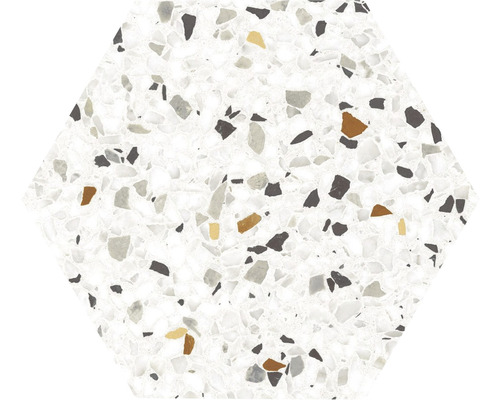 Wand- en Vloertegel Hexaterrazol multi-color 20x24 cm Zeshoekige tegel met terrazzo patroon