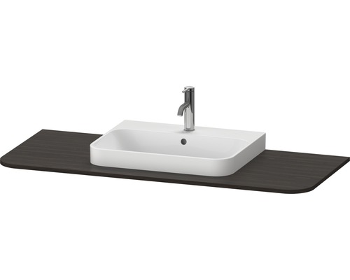 DURAVIT Wastafelblad met uitsparing Happy D.2 Plus geborsteld walnoot 130x55x1,6 cm