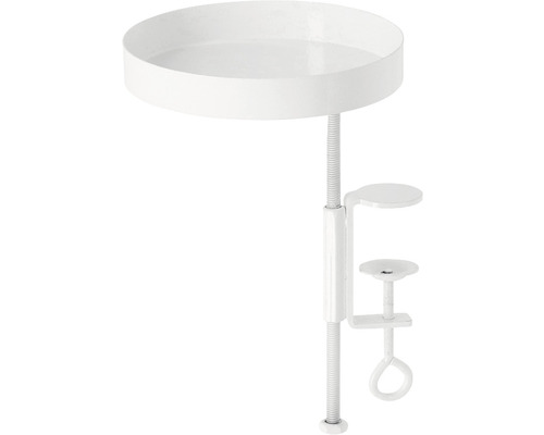 Aanhangtafel met rond blad en klem