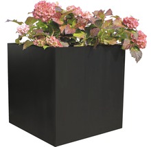 Kubusvormige plantenbak met hortensiabeplanting