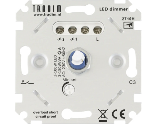 Tradim led dimmer 2710H met overbelastings- en kortsluitbeveiliging