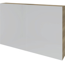Witte hangkast met houten randen