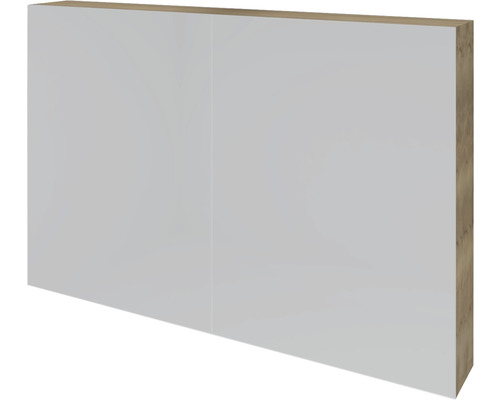 Witte hangkast met houten randen
