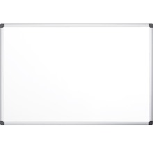 Wit whiteboard met zilverkleurige lijst.