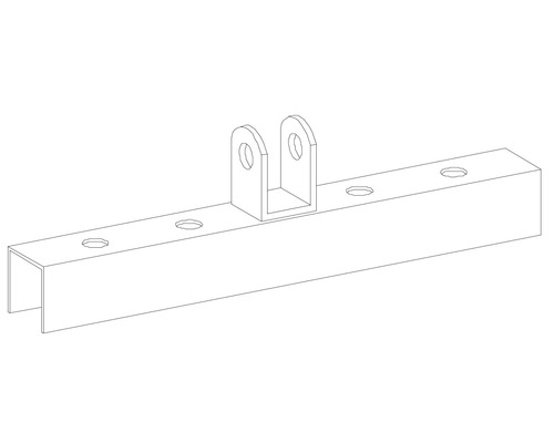 Metalen profiel met boringen en beugel