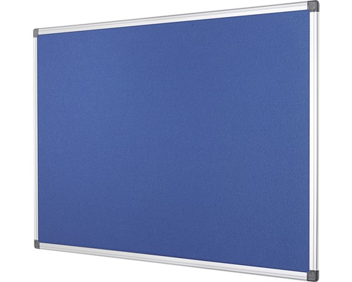 Blauw vilten prikbord met aluminium frame