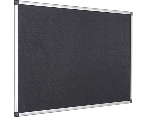 Zwart memobord met zilverkleurige lijst