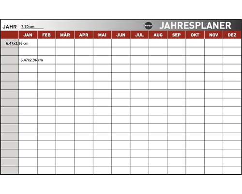 Jaarplanner met maandoverzicht