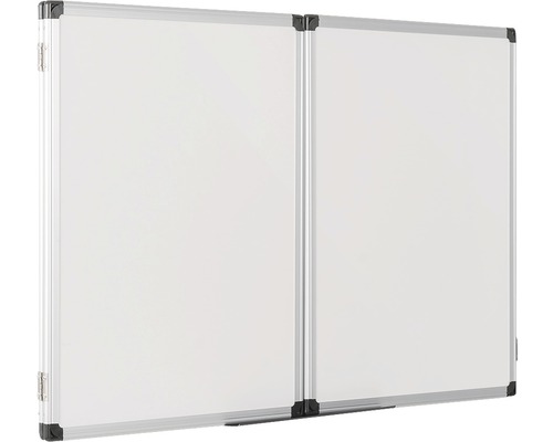 Tweeledig opklapbaar whiteboard met aluminium frame