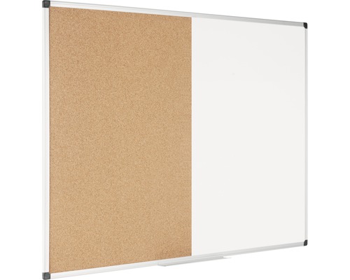 Combinatie van kurkbord en whiteboard met frame