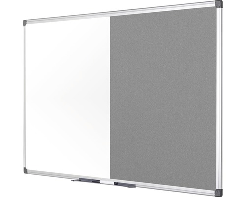 Combinatie van whiteboard en prikbord met aluminium frame