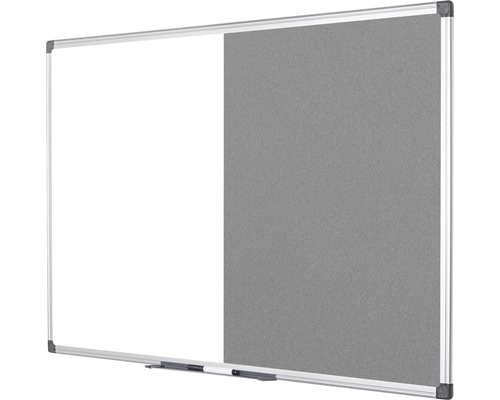 Combinatie van whiteboard en prikbord met aluminium frame