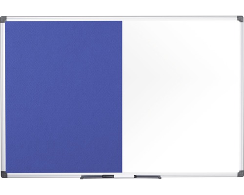BI-OFFICE Combinatiebord vilt- en magneetbord blauw/wit 150x120 cm